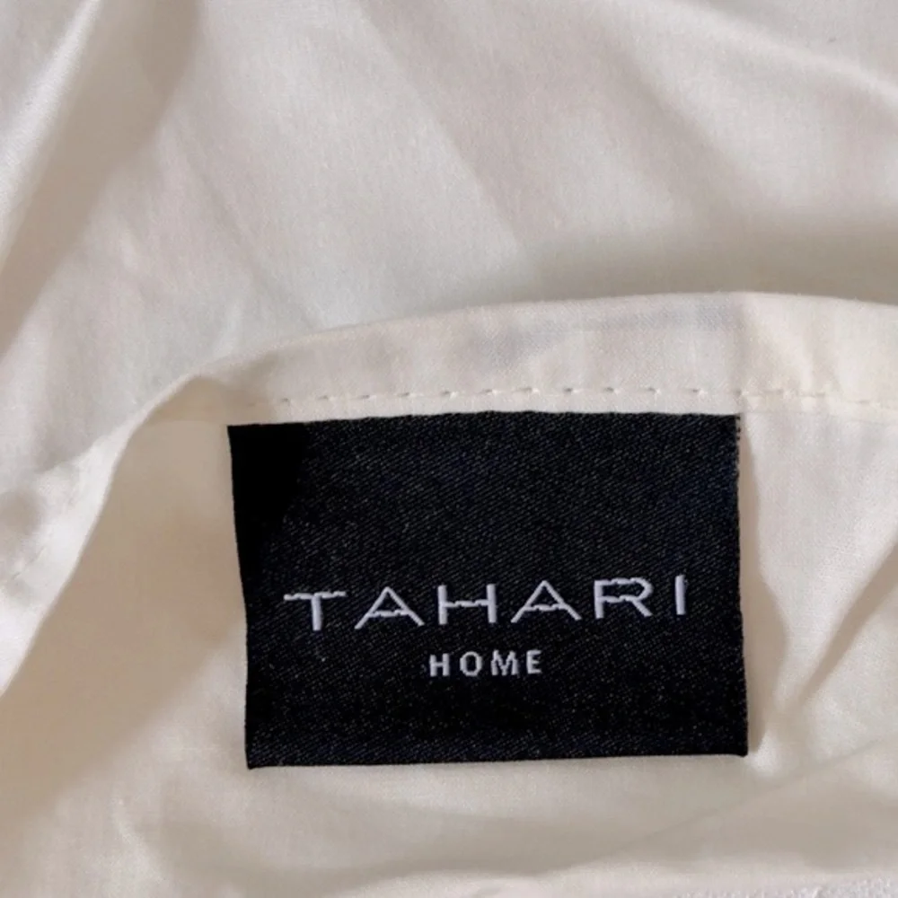 TAHARI King Size Pillow Shams - Velvet Neutral Chinoiserie Paisley Damask - Picture 12 of 13
